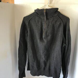 AMERICAN EAGLE MENS  1/4 ZIP SWEATER GRAY SIZE L